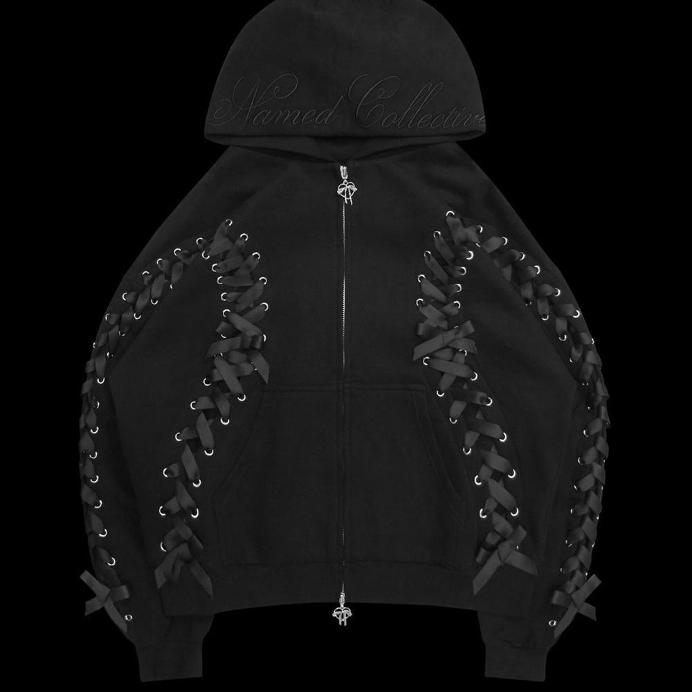 Named Collective Ghost Lace-Up Corset Hoodie Black L/XL